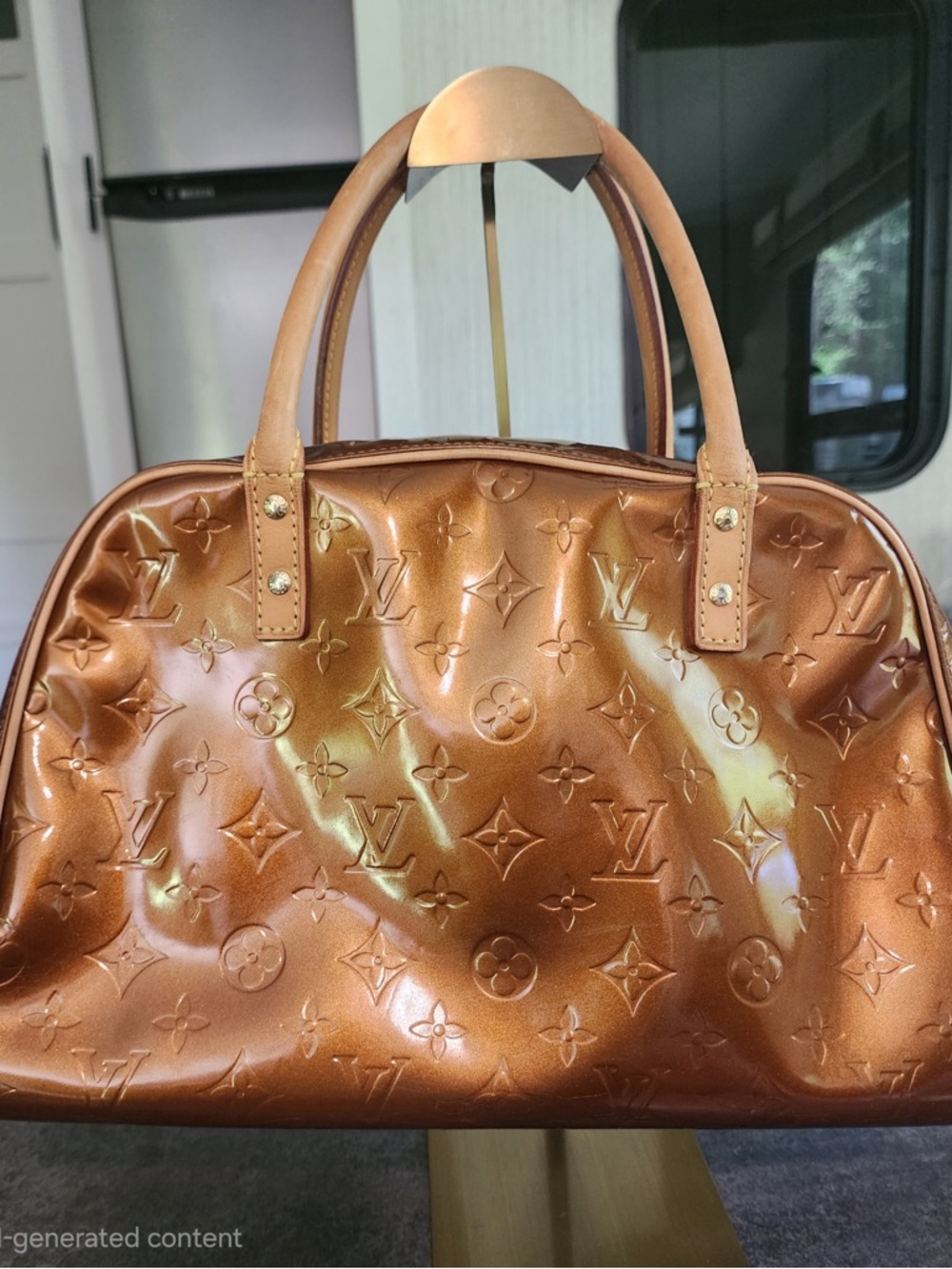 Louis Vuitton Metallic Copper Vernis Monogram Satchel - Picture 2 of 10